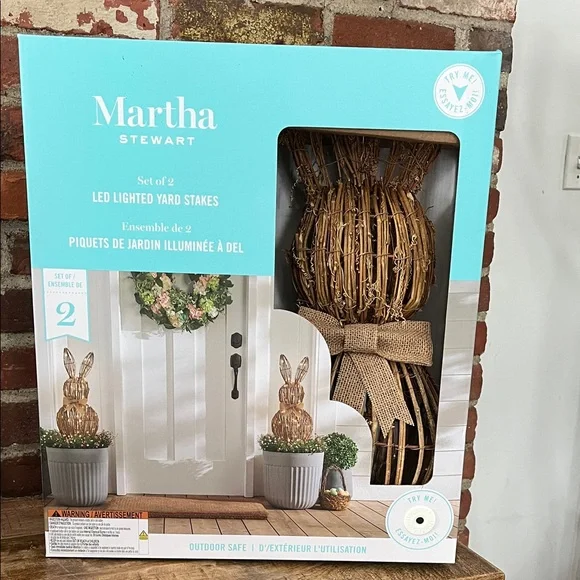 Martha Stewart Brown LED Bunny Yard Stakes - Picture 1 of 10